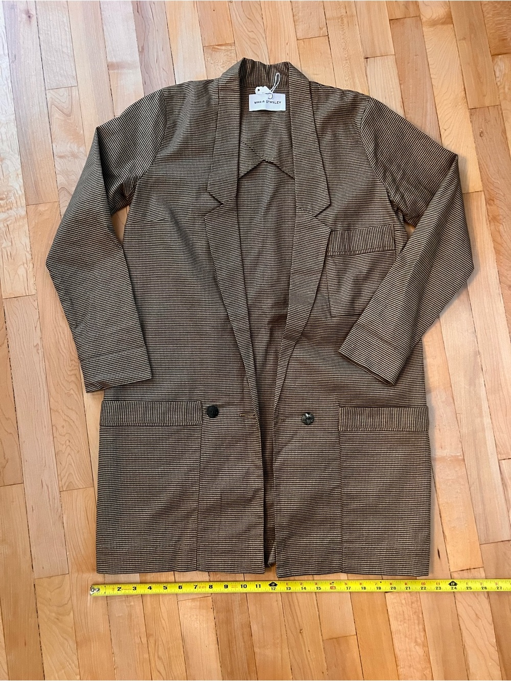 Rails Brown Pinstripe Long Blazer Jacket